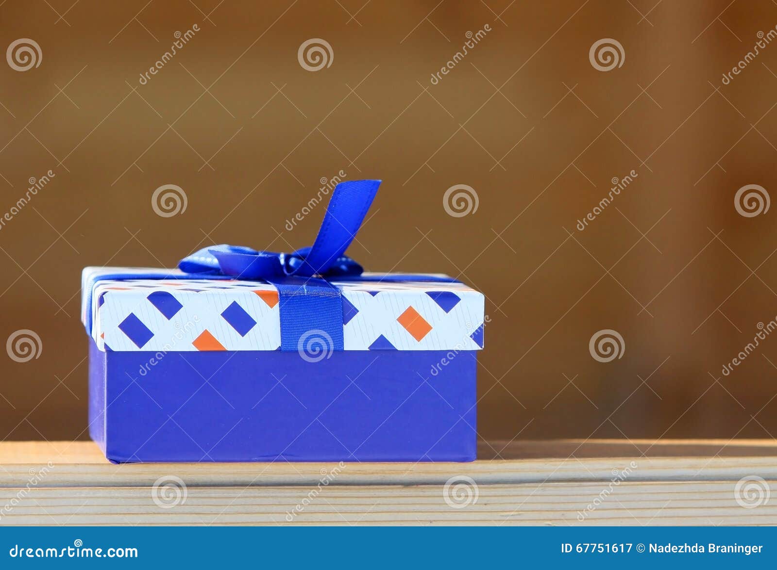 Gift box with a blue bow. stock image. Image of copy 67751617