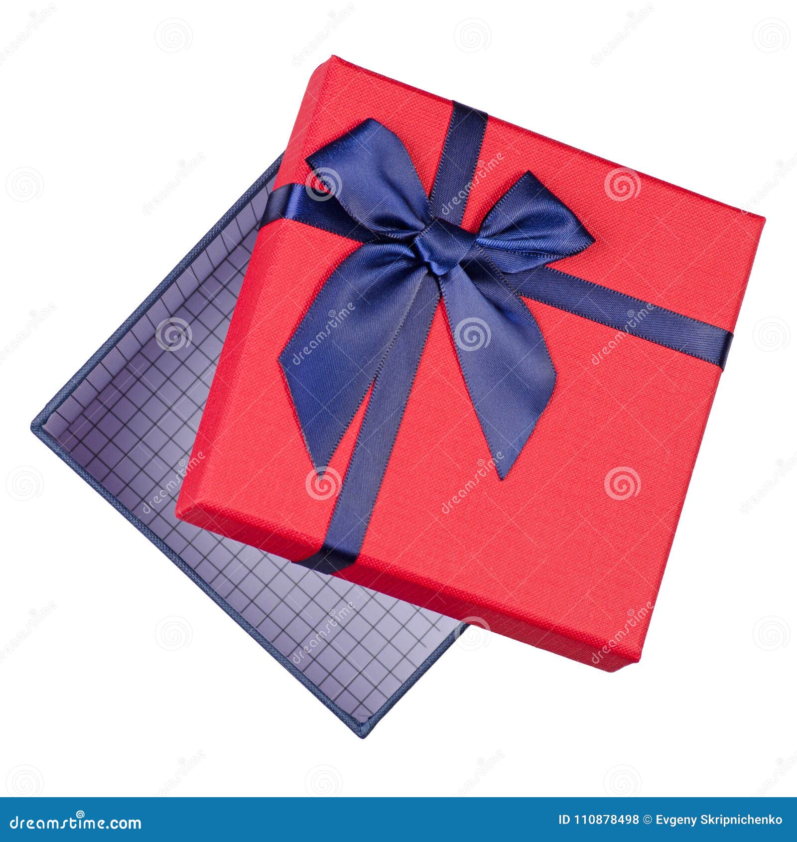 Gift box with blue bow stock photo. Image of pattern 110878498