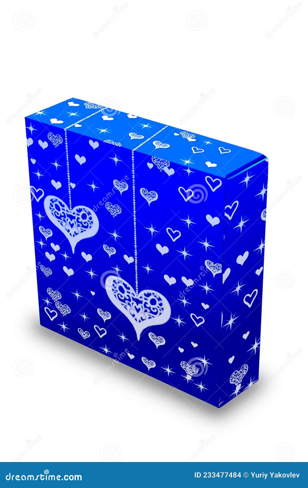 Gift Box Blue with Sausages Stock Photo Image of elegance, color