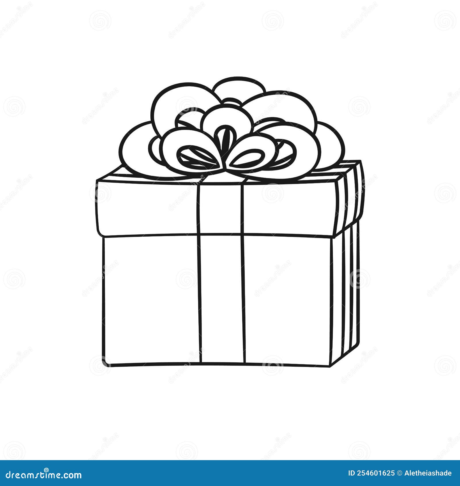 Gift box outline, present for Christmas, birthday or holiday