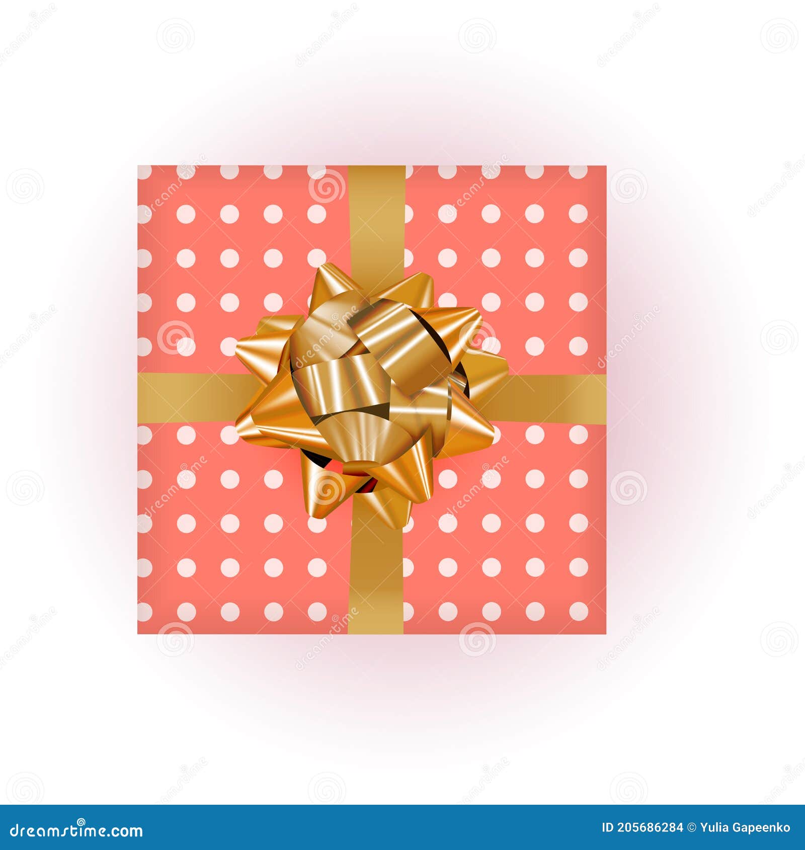 Gift Box with Bow and Ribbon. Vector Illustration EPS10 Stock