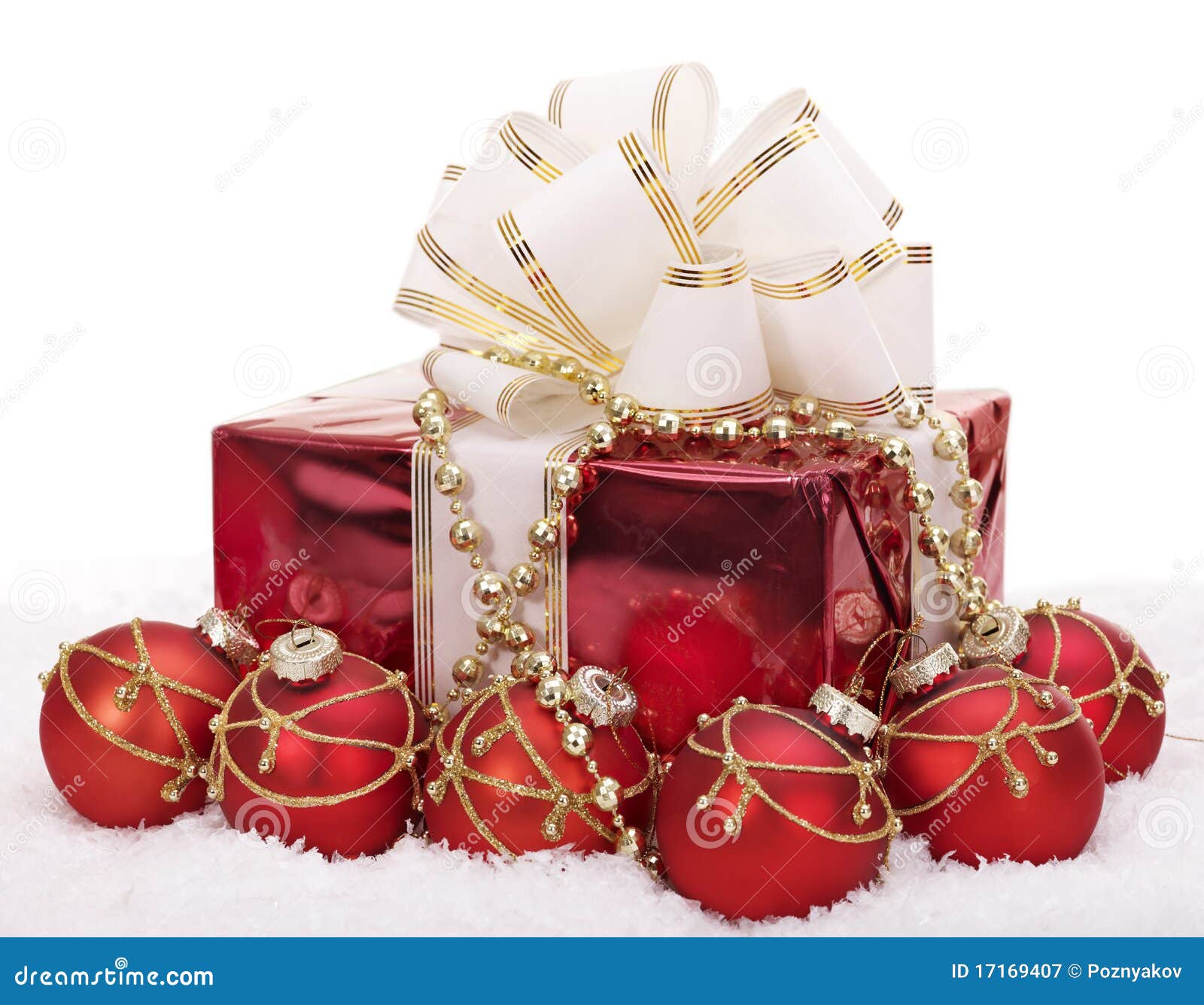Gift Box and Christmas Ball. Stock Image Image of seasonal, tinsel