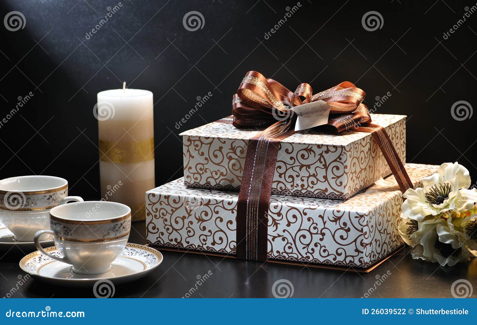 Gift box collection stock photo. Image of party, candle 26039522