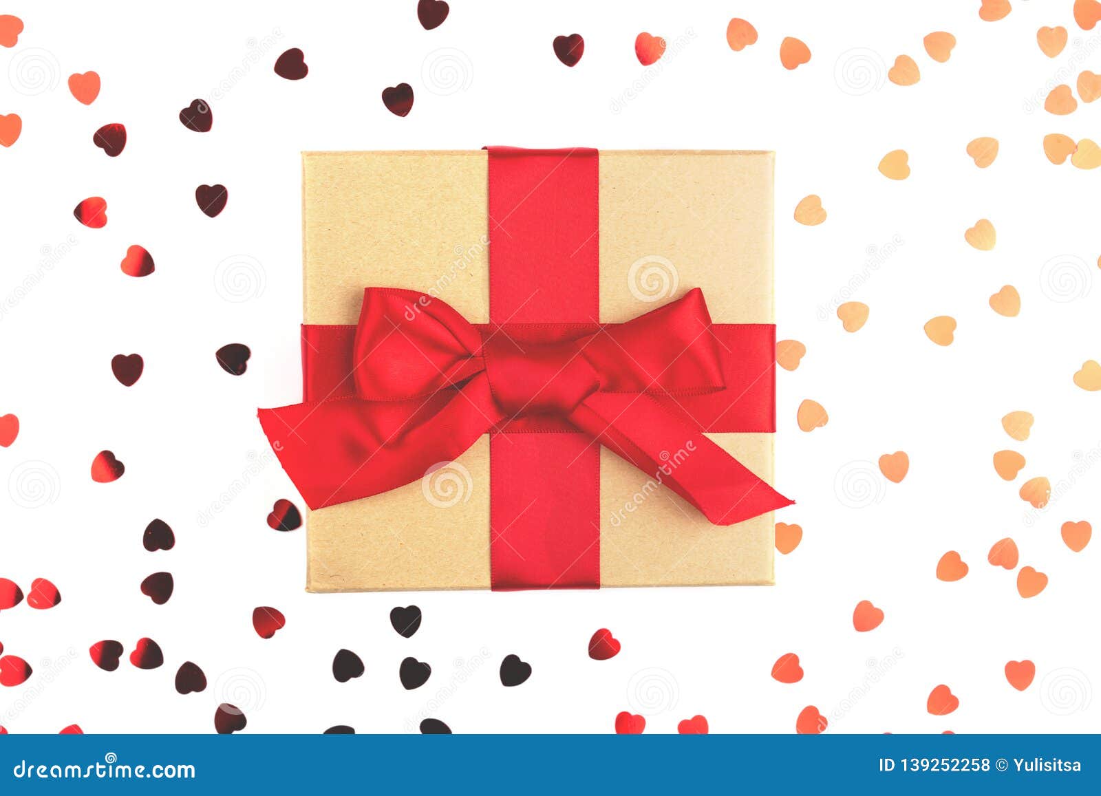 Gift box and confetti stock photo. Image of decoration - 139252258