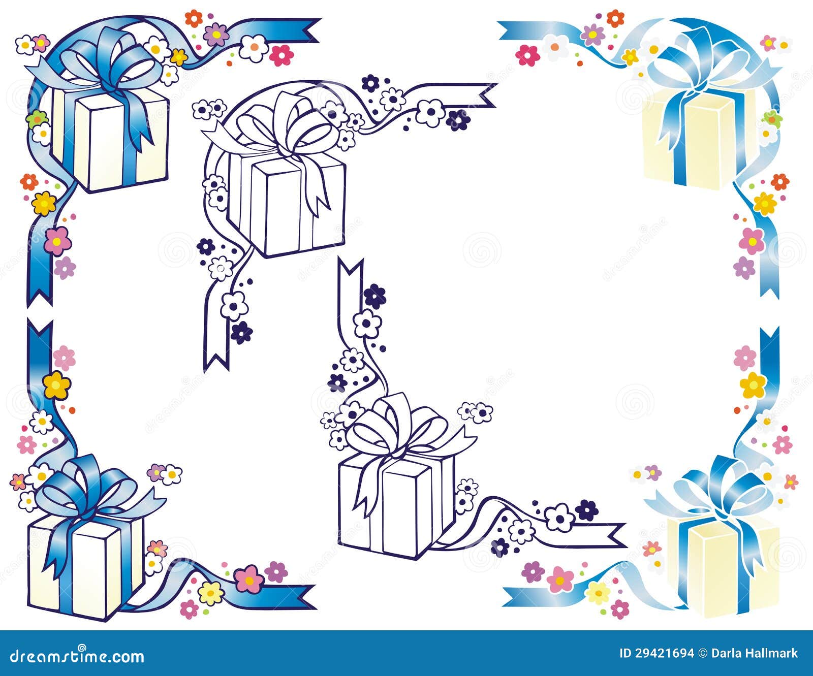 Gift box corner ornaments stock vector. Illustration of stationery