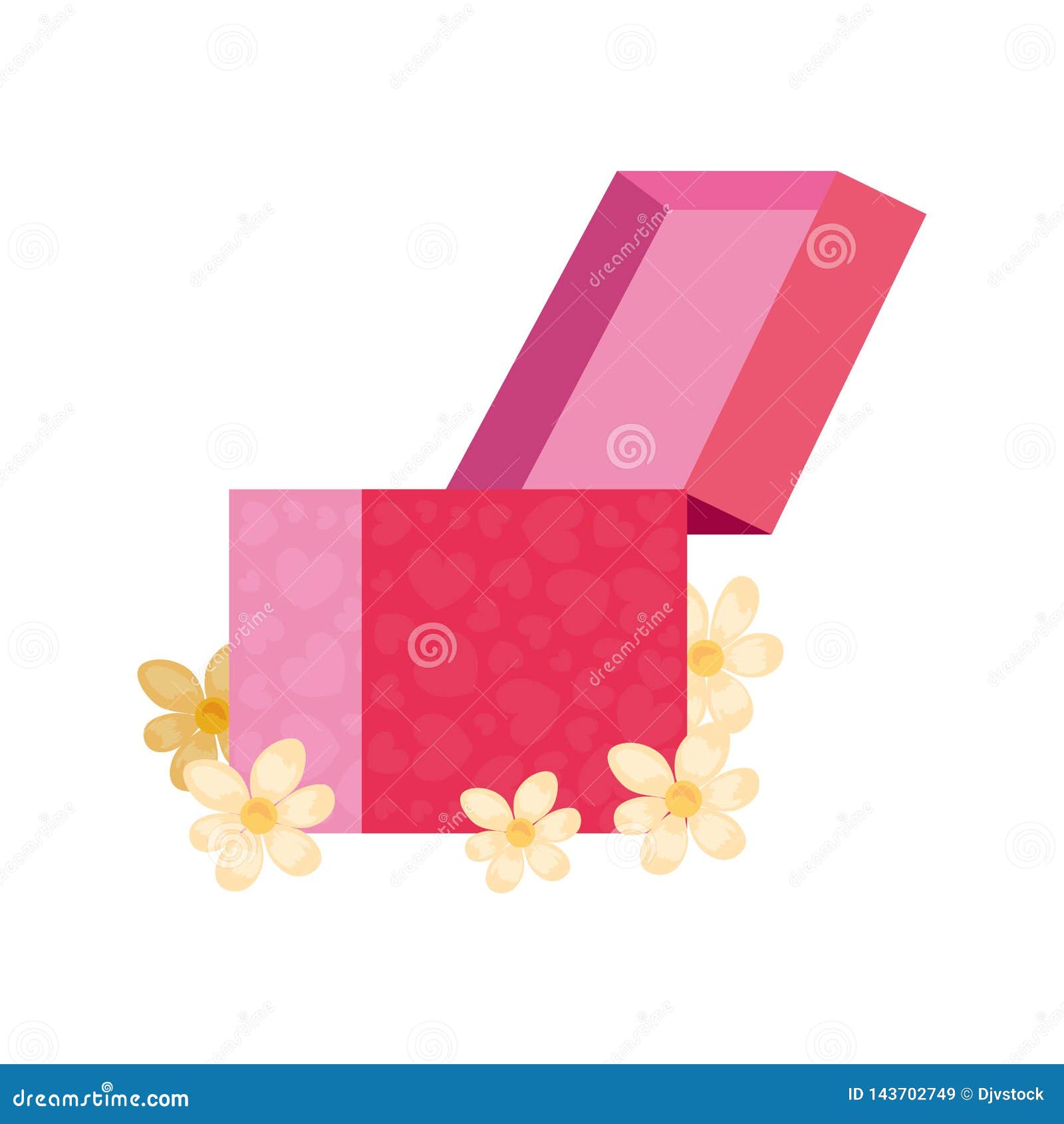 Gift box flowers stock illustration. Illustration of card 143702749