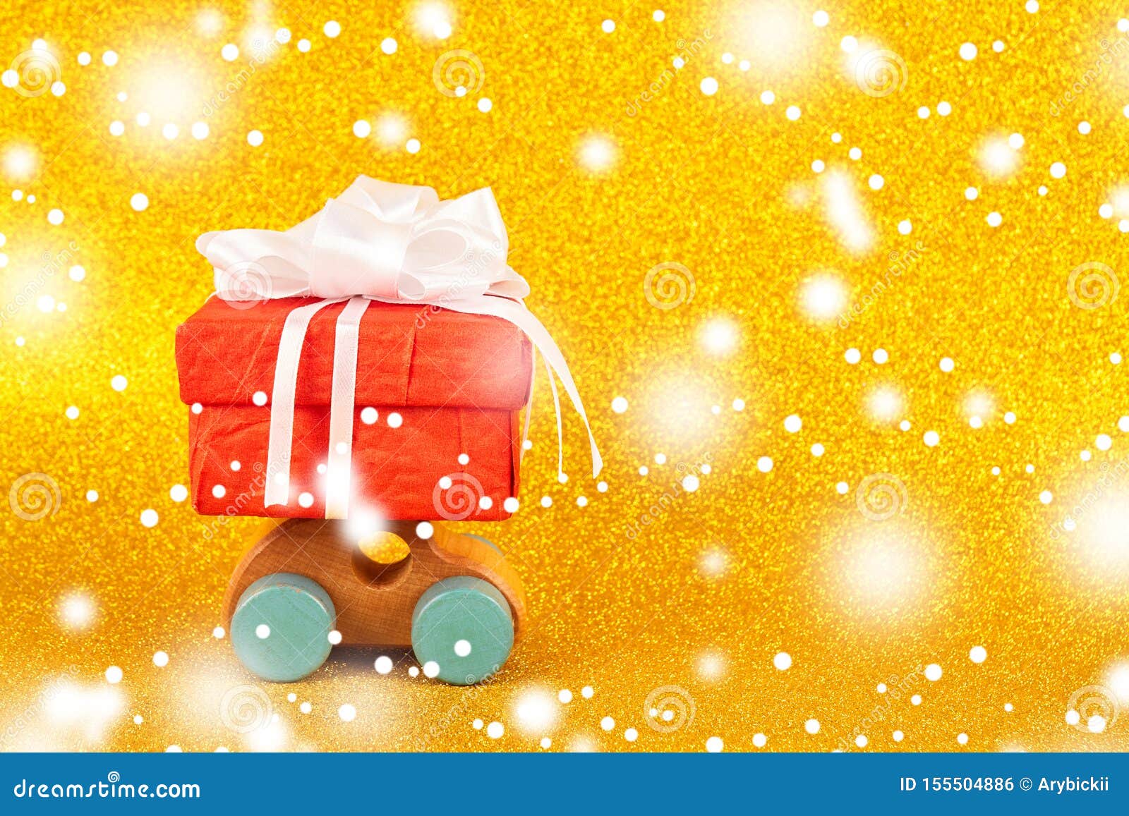 Gift Box on Gold Background Stock Photo - Image of happy, giving: 155504886