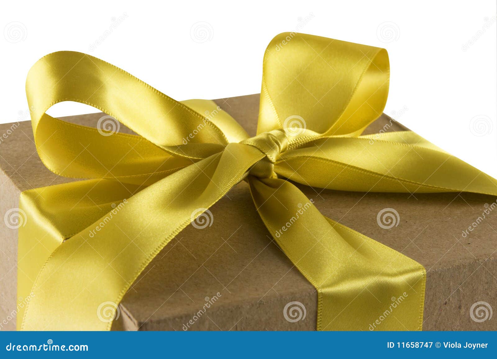 Gift Box with Gold Bow stock image. Image of celebration 11658747