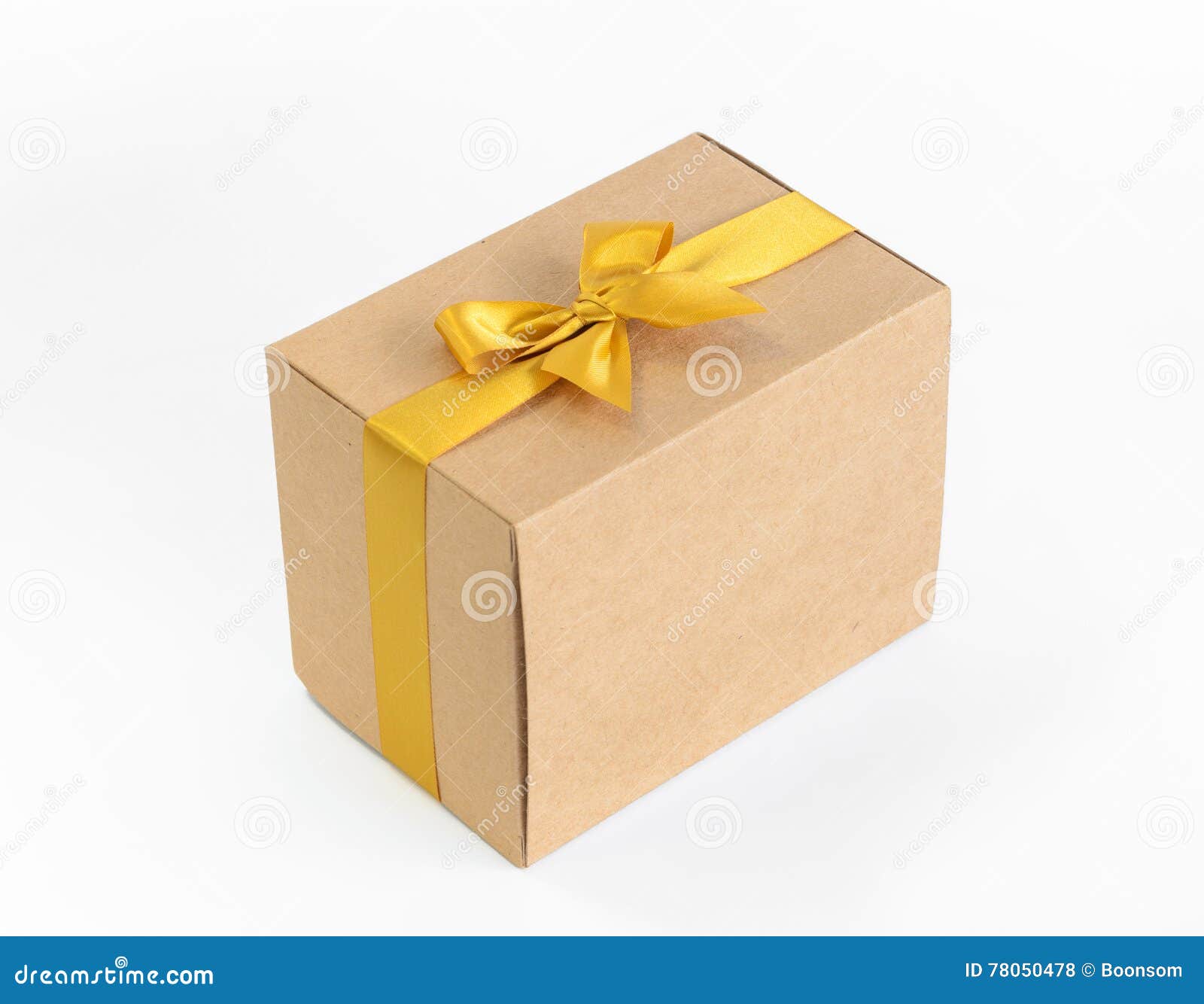 Gift box with gold bow stock photo. Image of concept 78050478