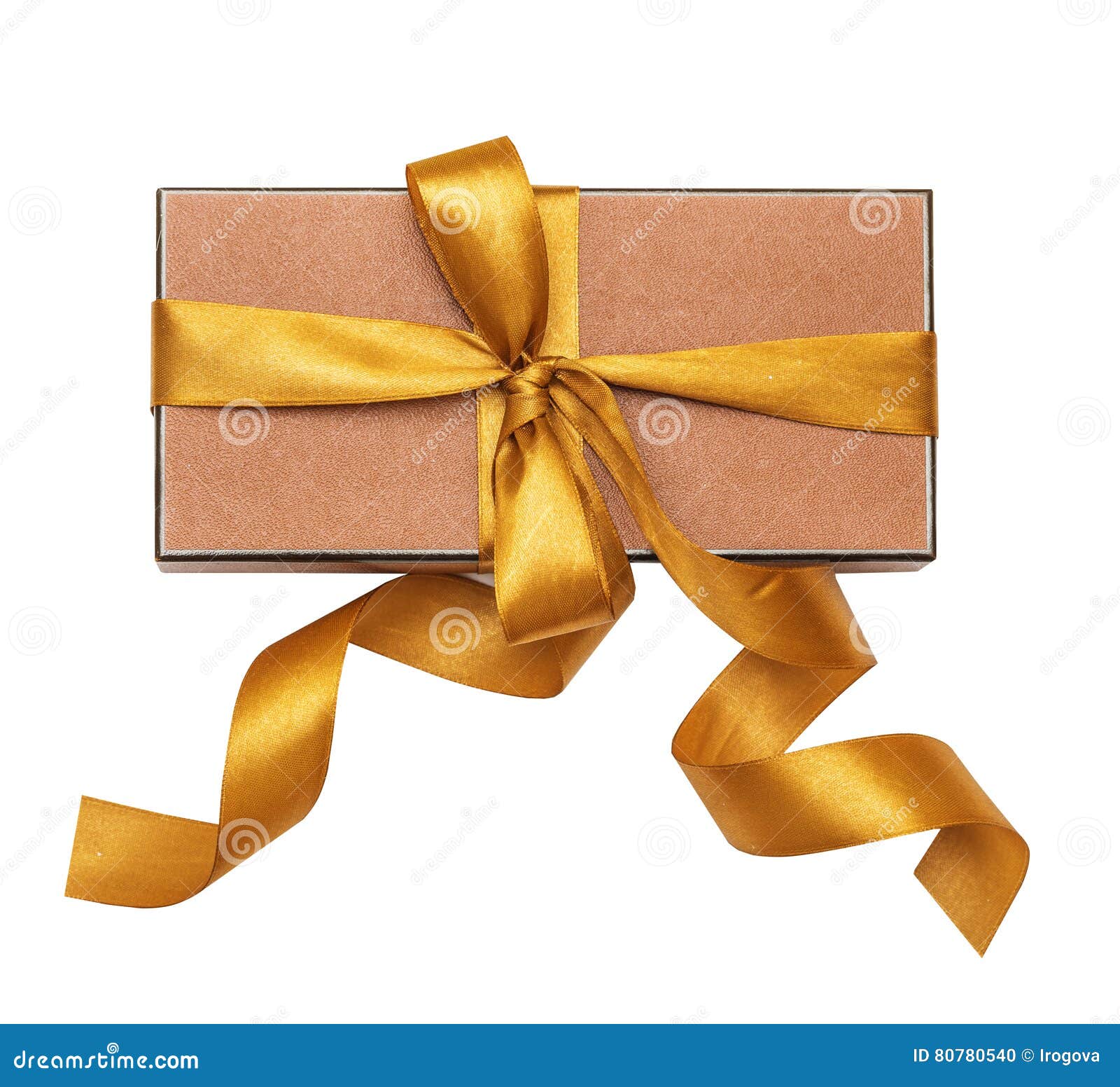 Gift Box with Gold Ribbon and Bow Stock Photo Image of party, reward