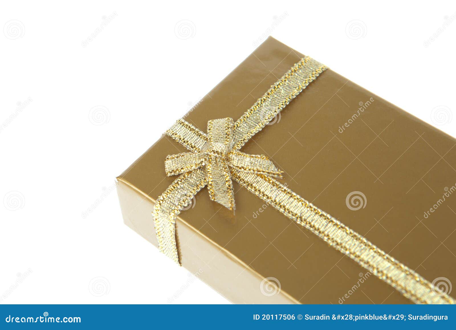 Gift Box With Golden Ribbon Stock Photo Image of decoration