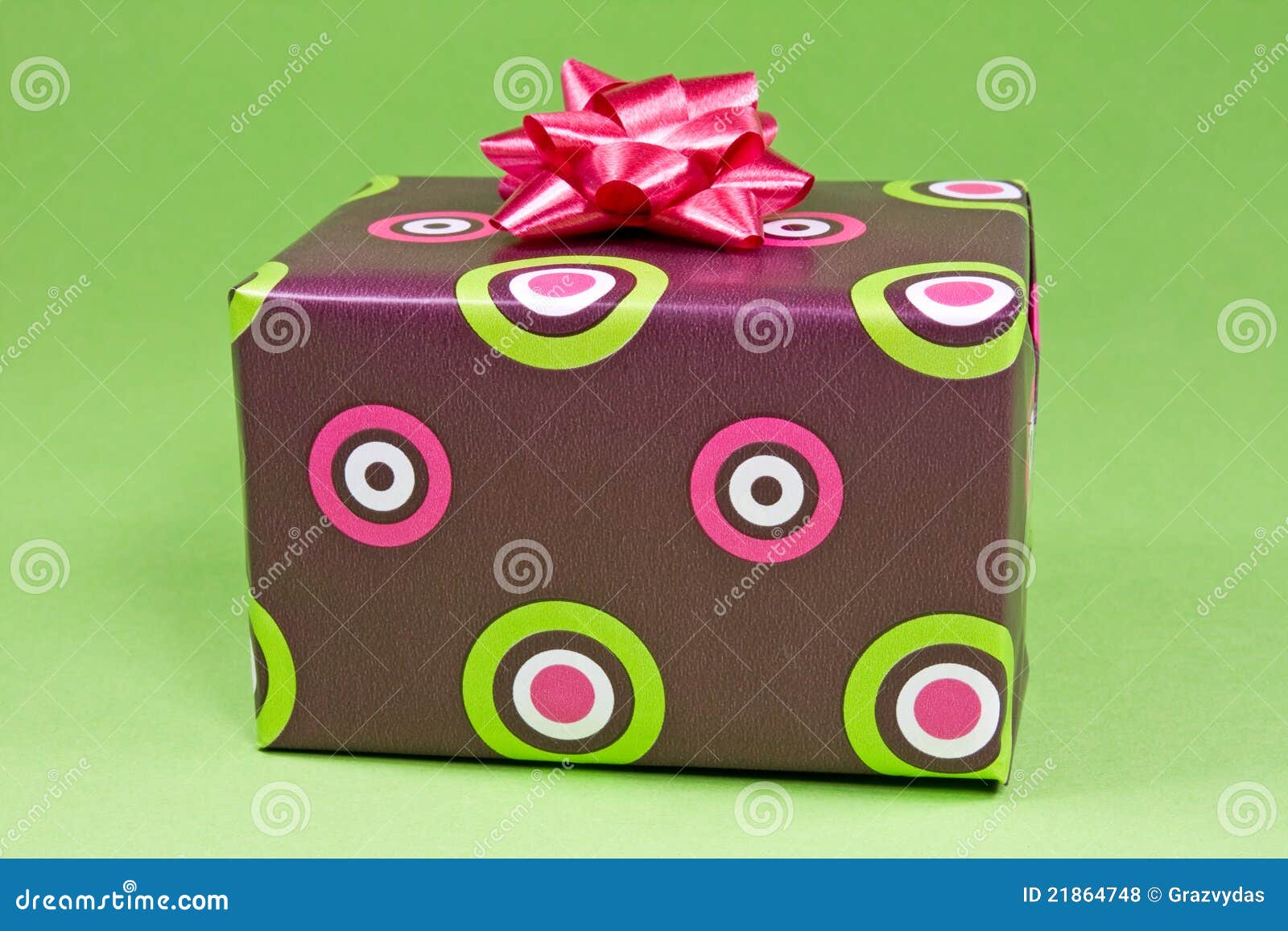 Gift Box on the Green Background Stock Photo Image of anniversary