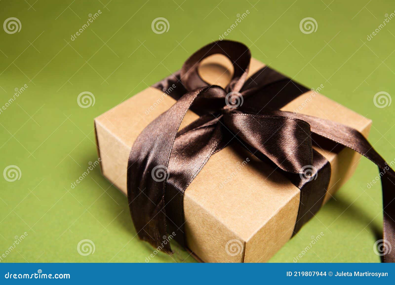 Gift Box on a Green Background Stock Photo Image of anniversary