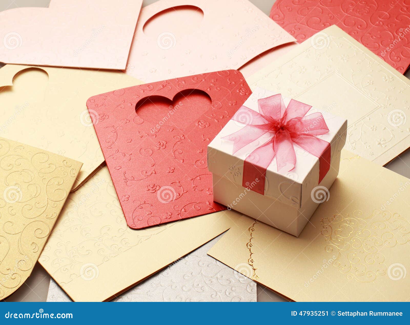 The Gift Box on Greeting Card for Celebration Events Stock Image