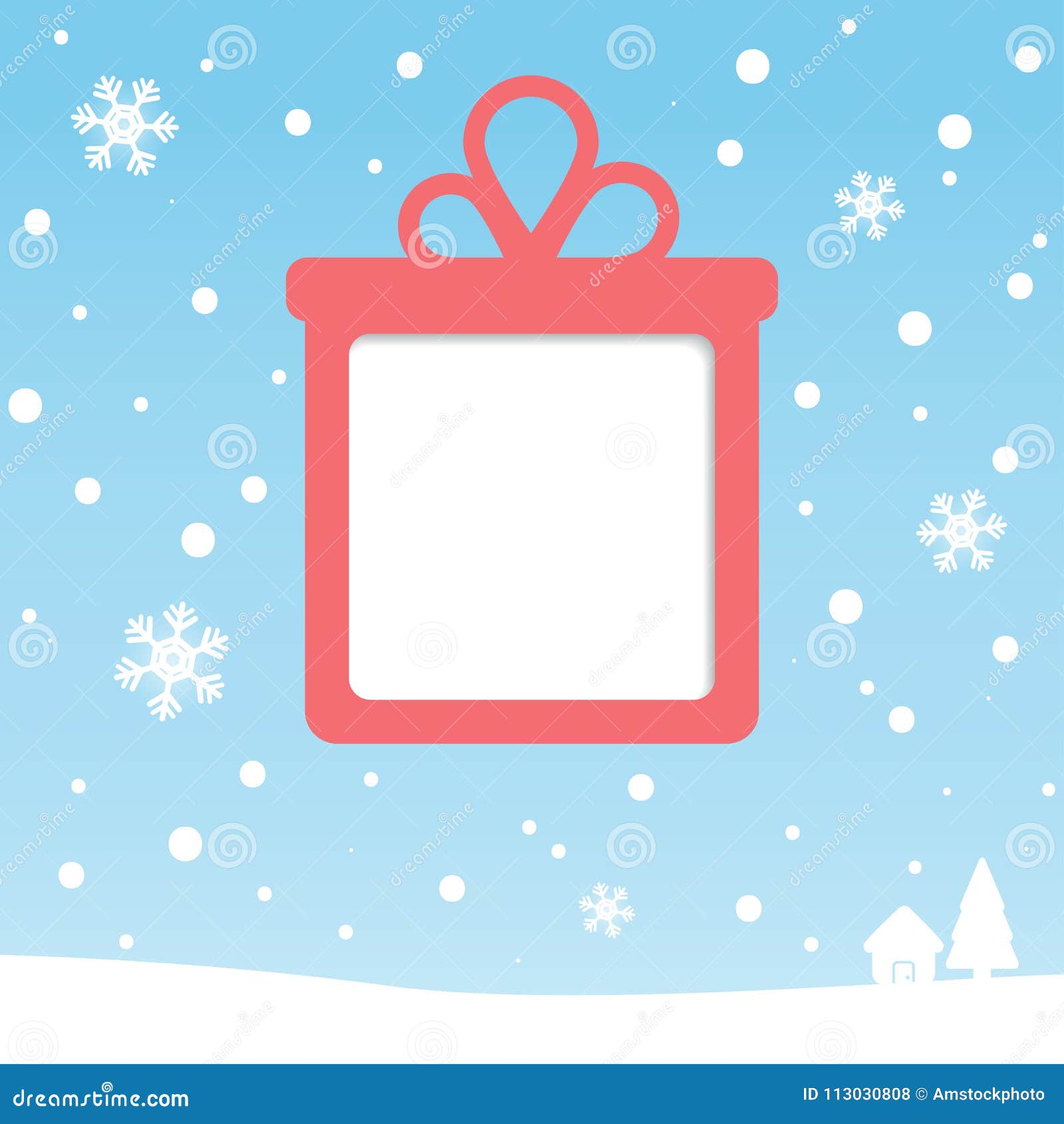 Gift box greeting card stock vector. Illustration of decorative 113030808