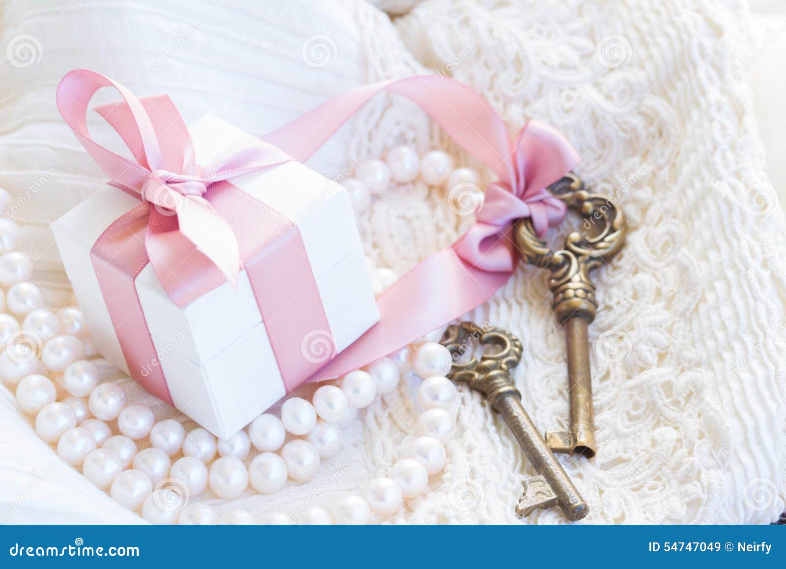 Gift box and keys stock image. Image of valentines, texture 54747049