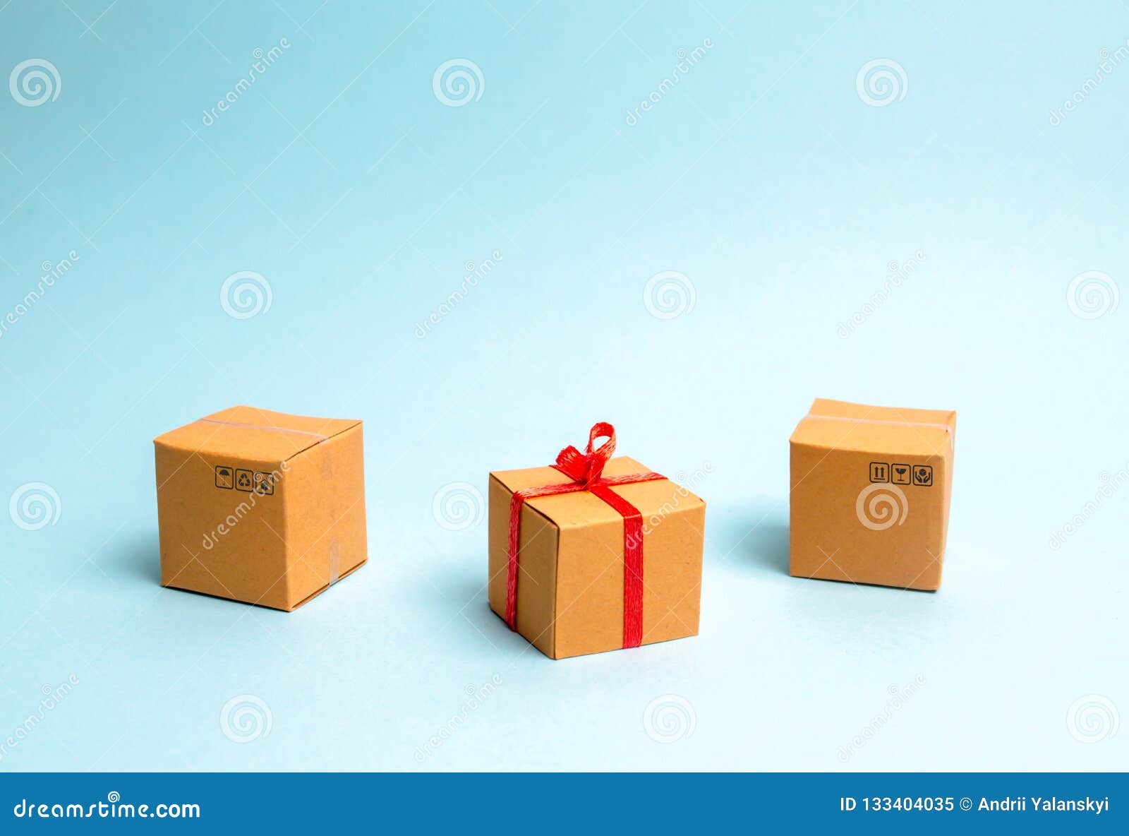 A Gift Box Lies among Other Boxes. the Concept of Selling Goods and ...