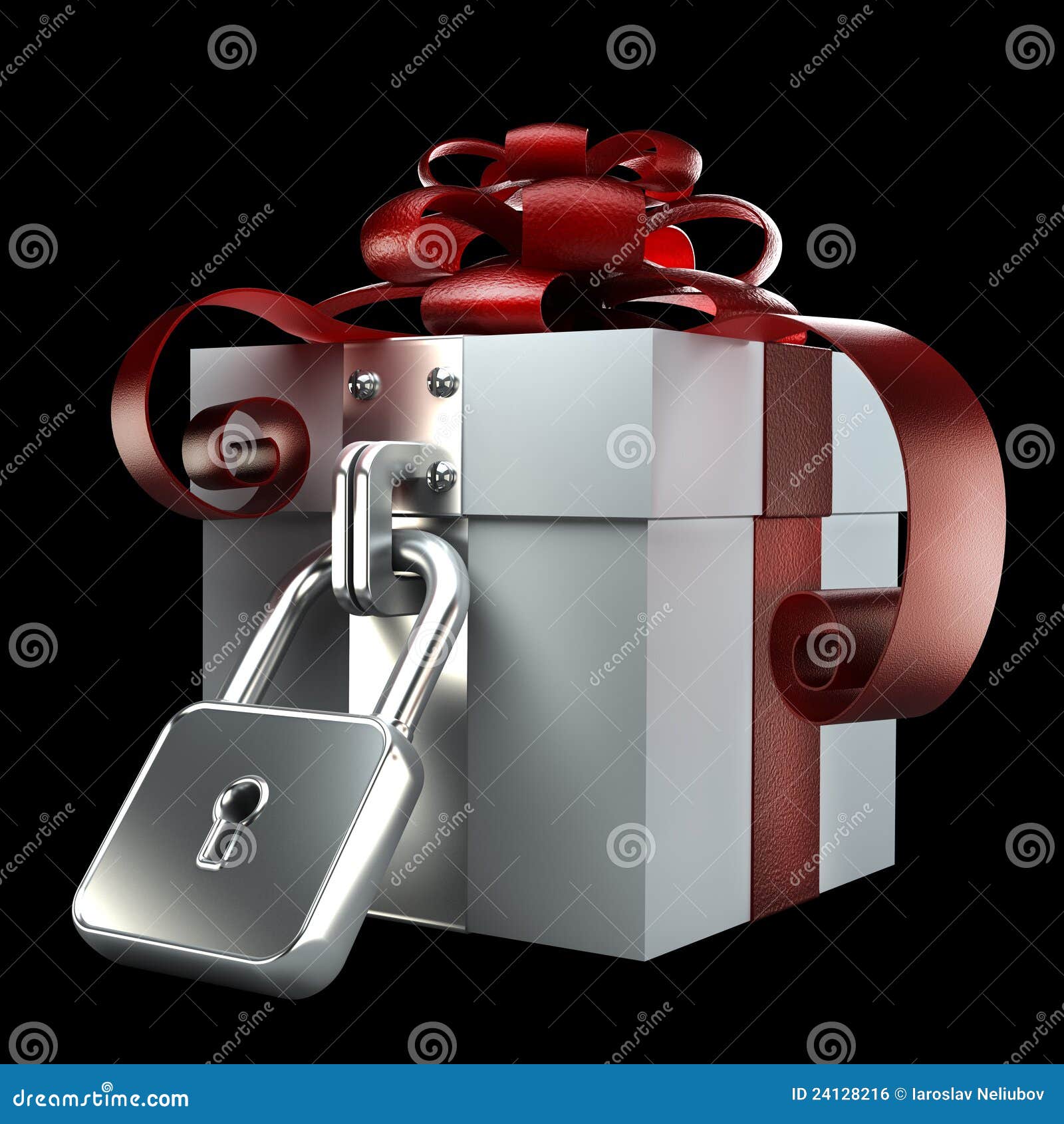 Gift Box with the Lock Isolated Stock Illustration Illustration of