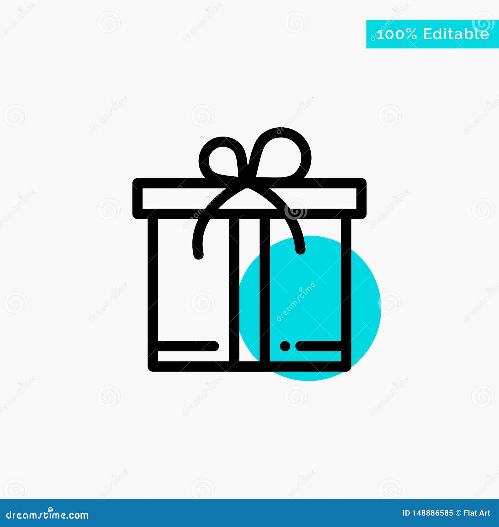 Gift, Box, Motivation Turquoise Highlight Circle Point Vector Icon ...