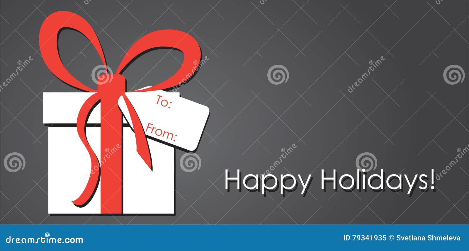 Gift box with a name tag stock illustration. Illustration of ribbon