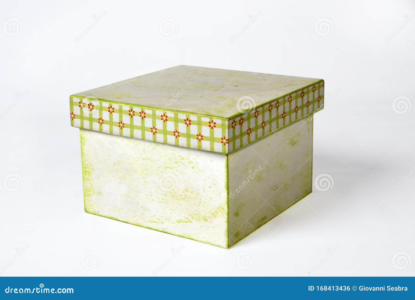 Download Gift Box With Paintings In Green Texture Wooden Box Mockup Isolated On White Background Stock Photo Image Of Equipment Light 168413436