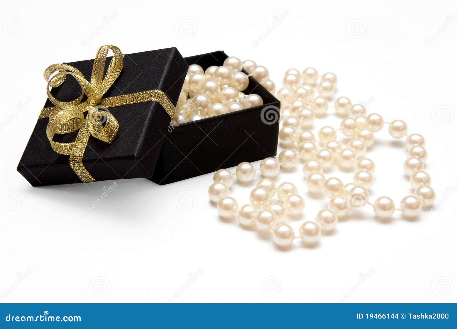 Gift box with pearl beads stock photo. Image of boxes 19466144