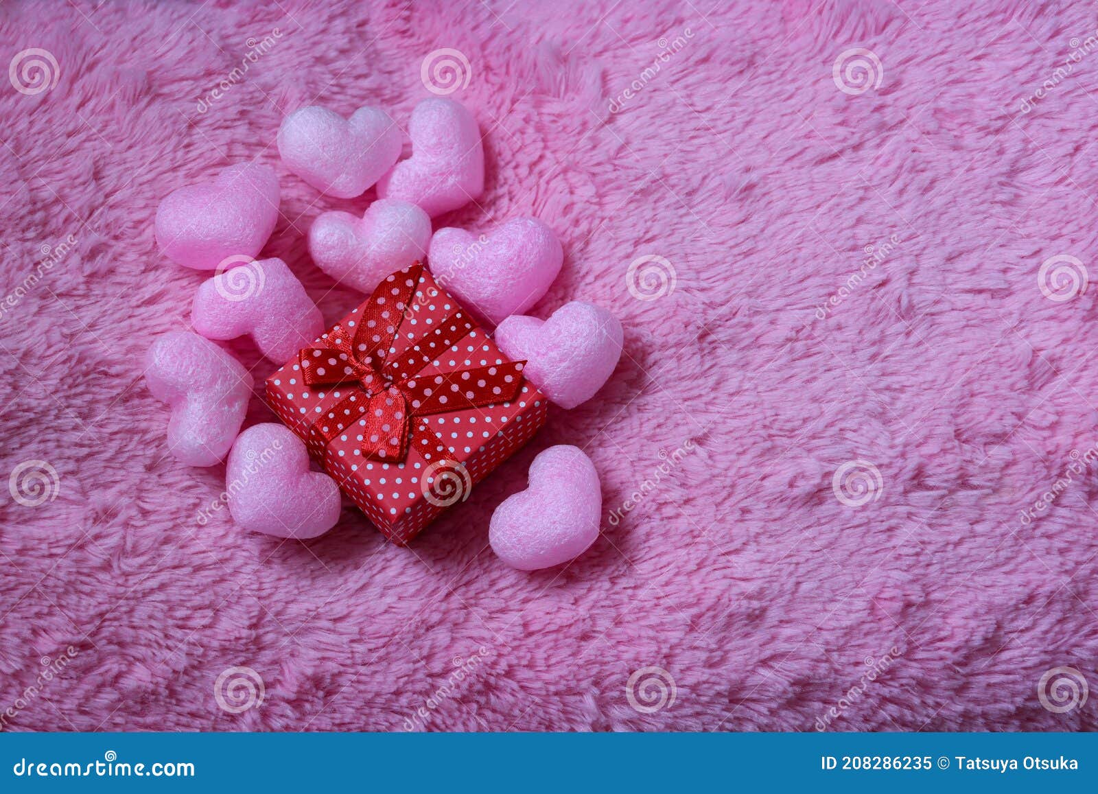 The Gift Box on the Pink Blanket Stock Image Image of material, gift