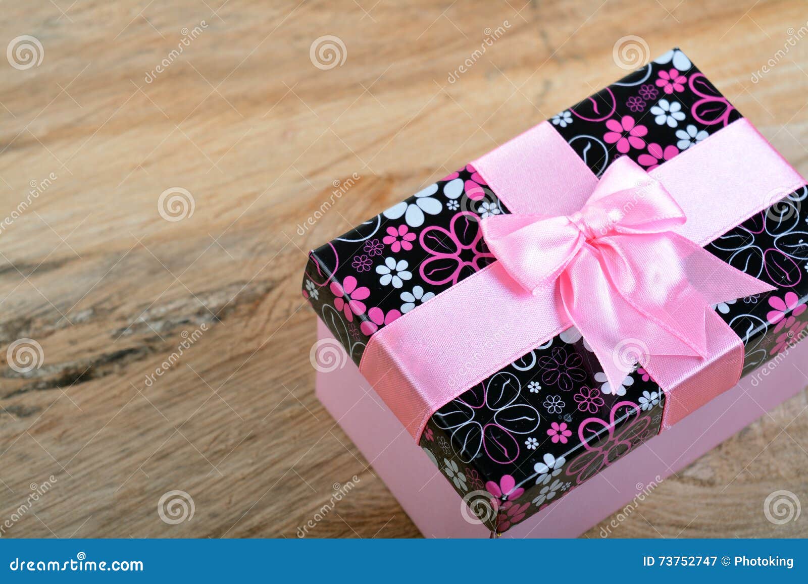 Gift box with pink ribbon stock image. Image of package 73752747