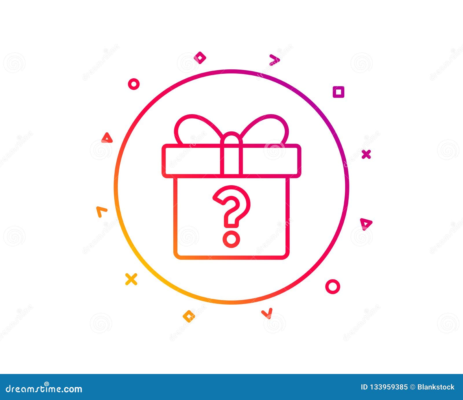 Download Gift Box With Question Mark Line Icon. Present. Vector Stock Vector - Illustration of offer ...