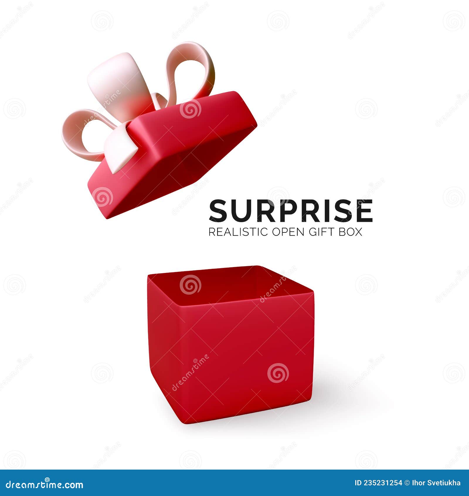 Surprise box opening gift with blue silk Vector Image