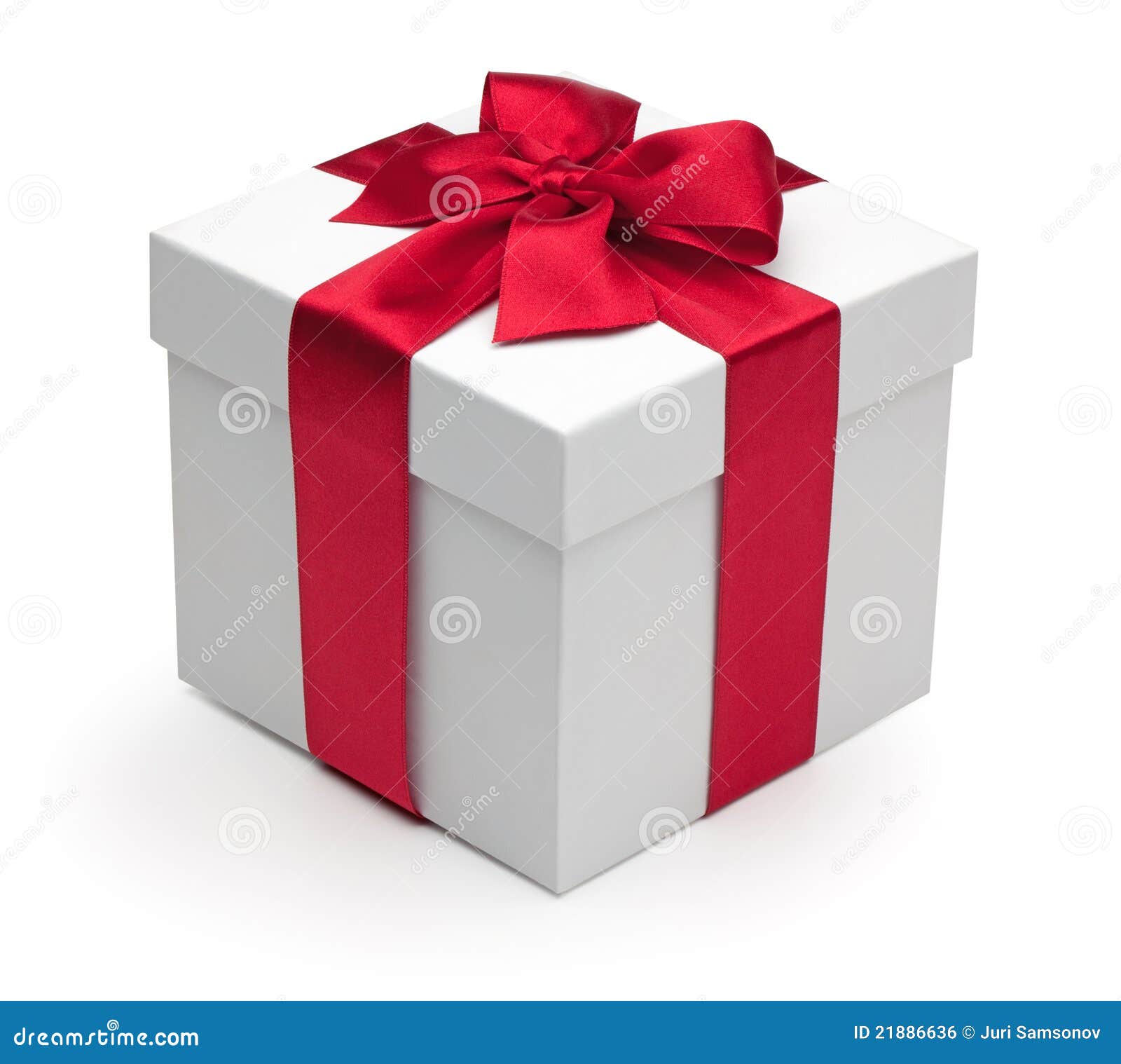 Gift box with red ribbon. stock photo. Image of path 21886636