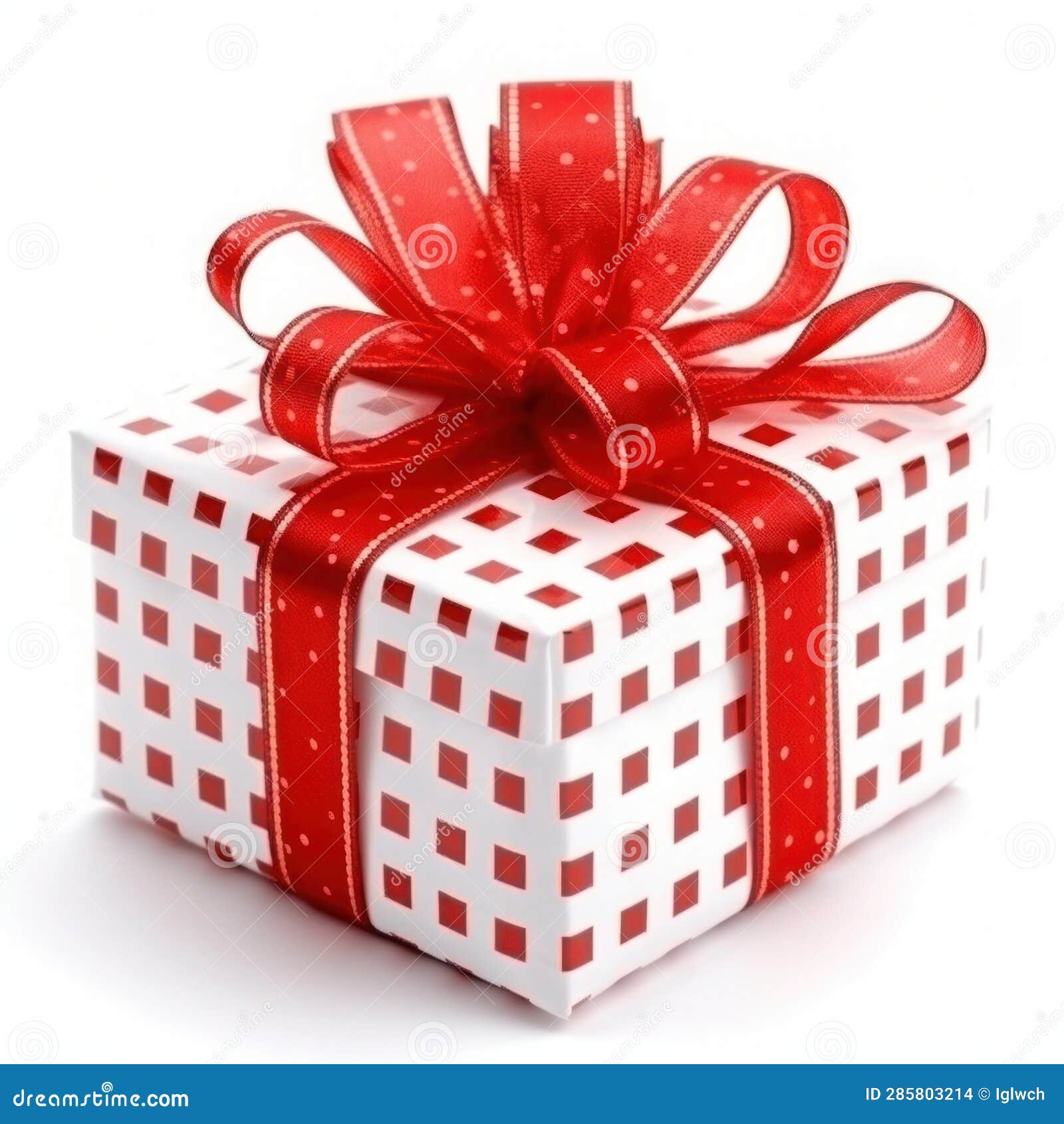 Gift Box with Red Ribbon and Bow Stock Illustration Illustration of