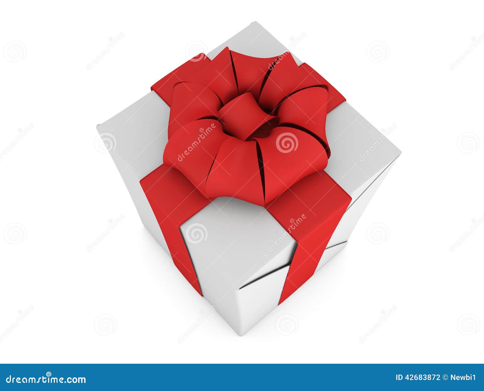 Gift Box with Red Ribbon Bow Stock Illustration Illustration of