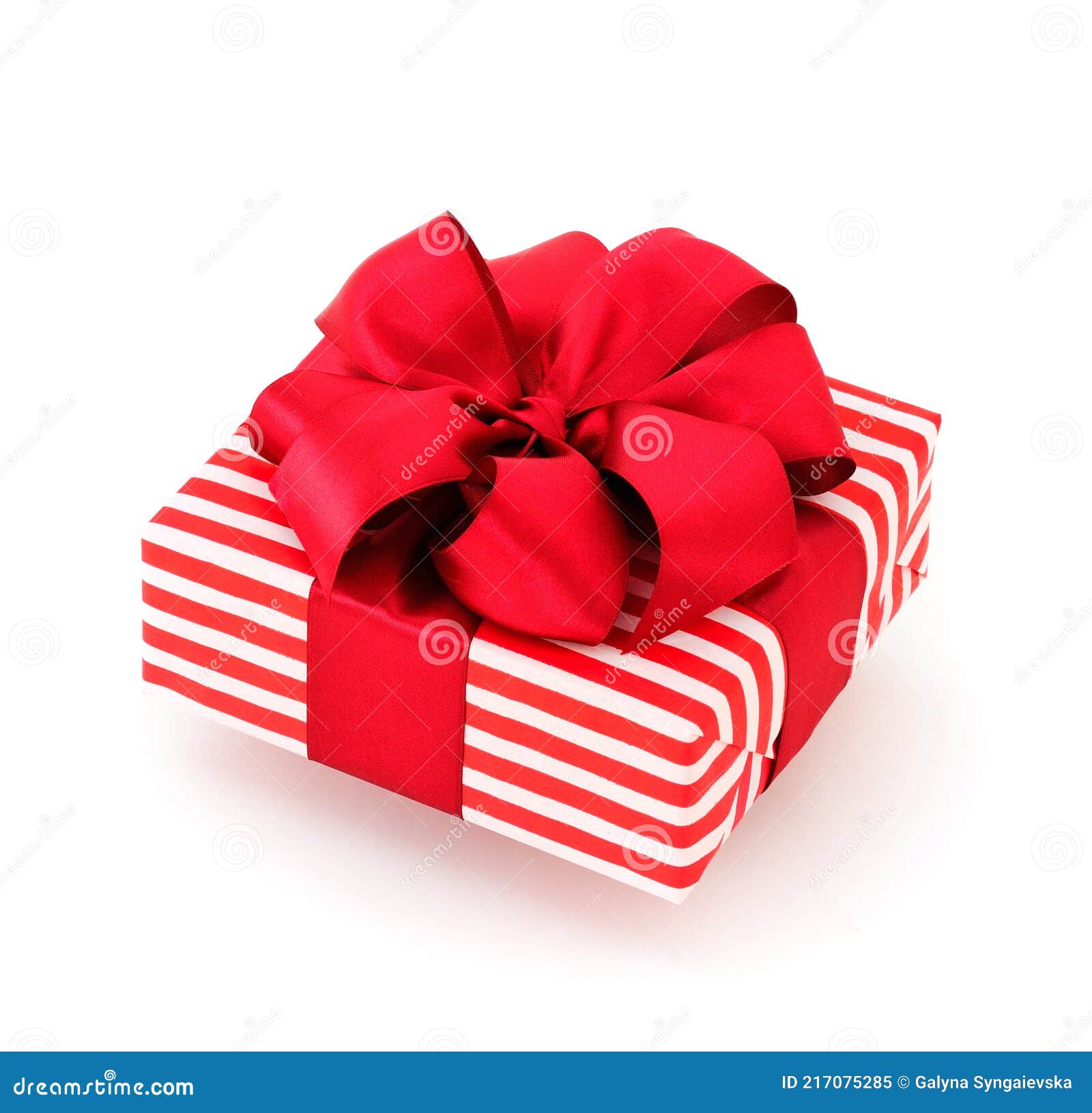 Gift box with red ribbon stock image. Image of shopping 217075285