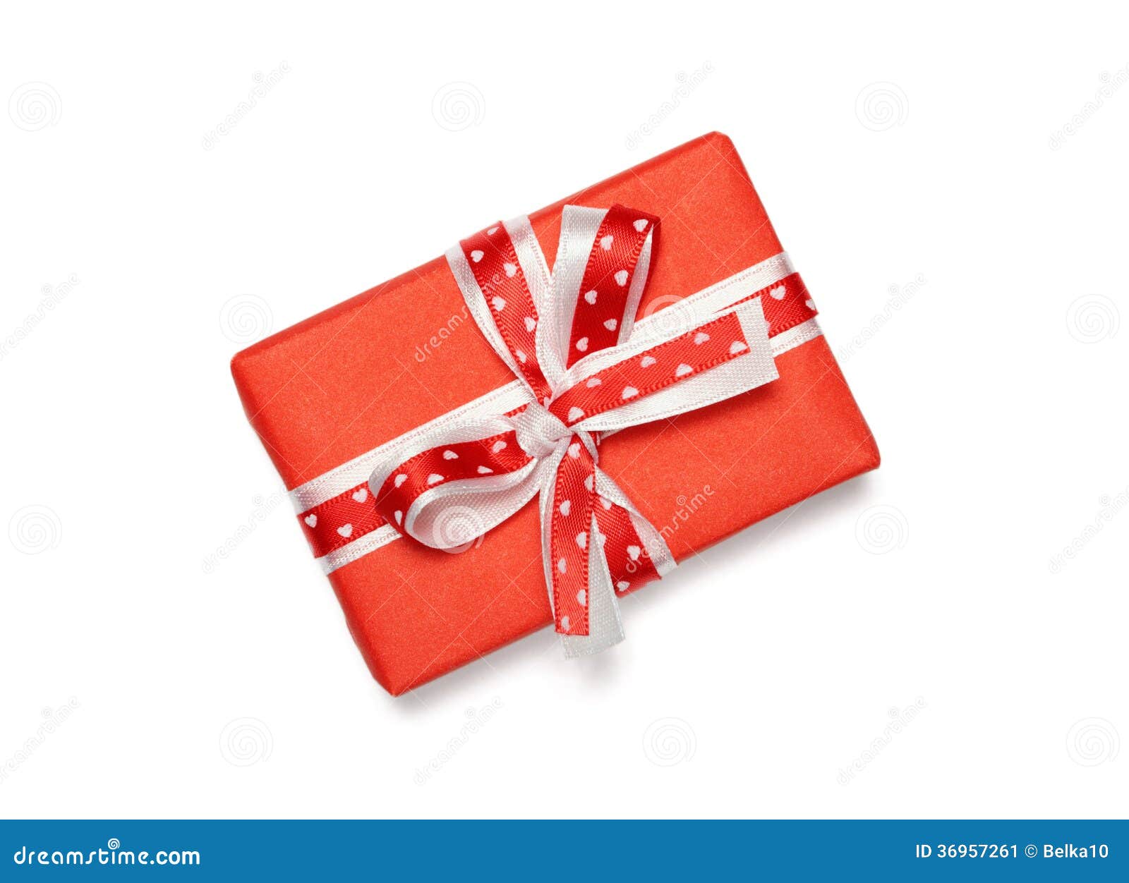 Gift box with ribbon bow stock image. Image of party 36957261