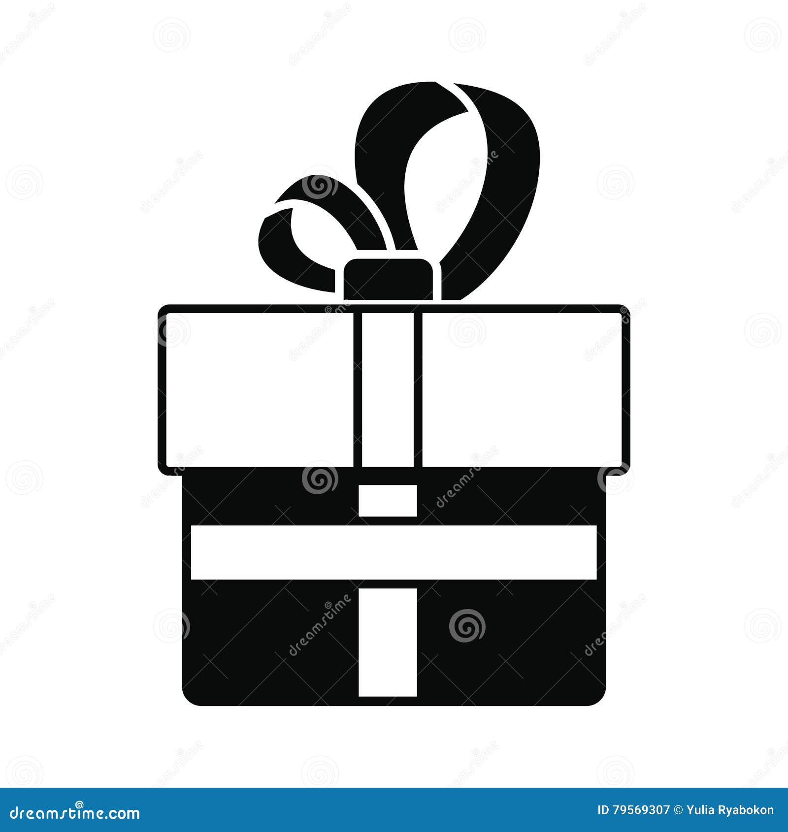 Gift box with ribbon icon stock vector. Illustration of present 79569307
