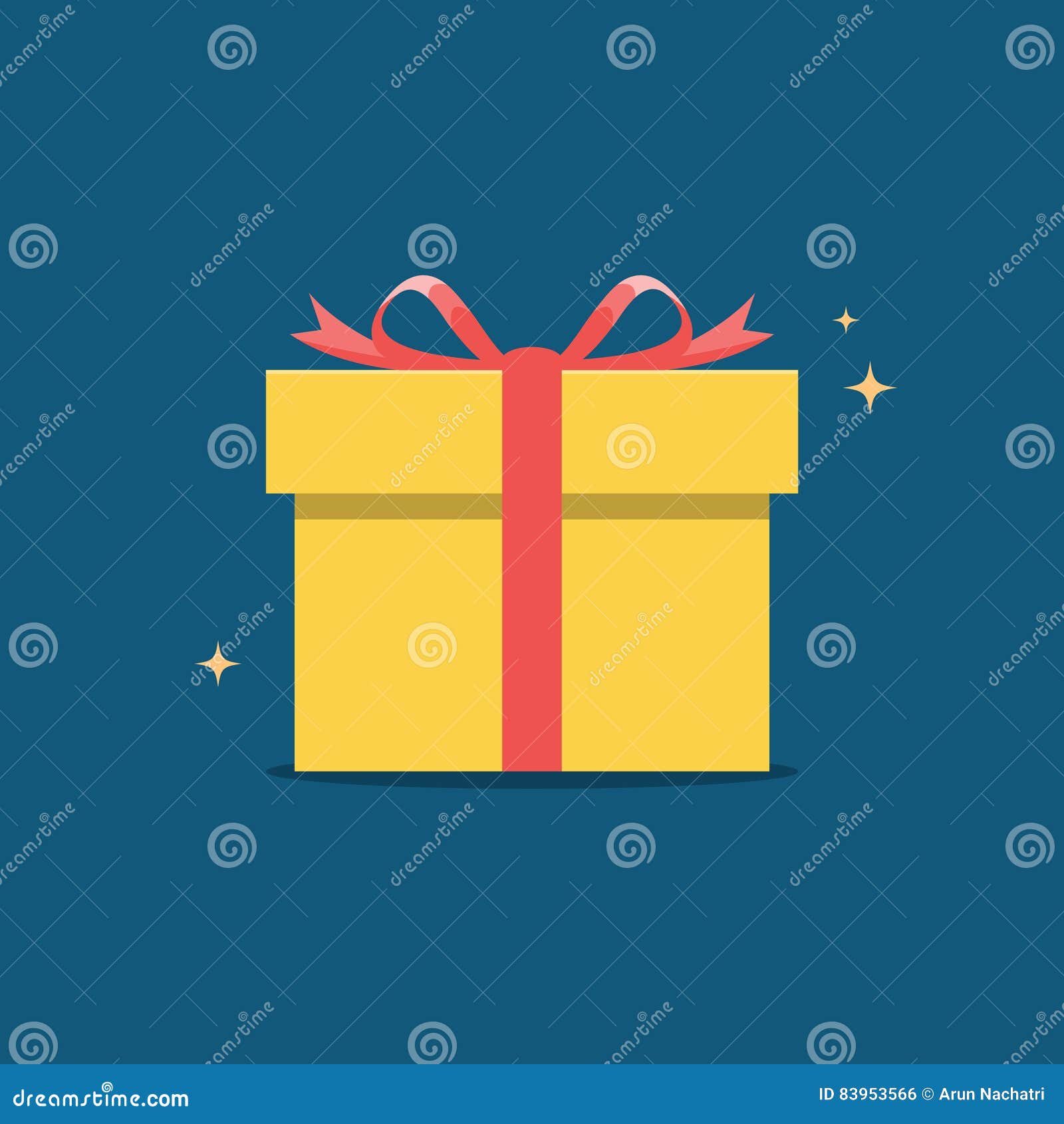 Gift Box with Ribbon Icon stock vector. Illustration of decoration