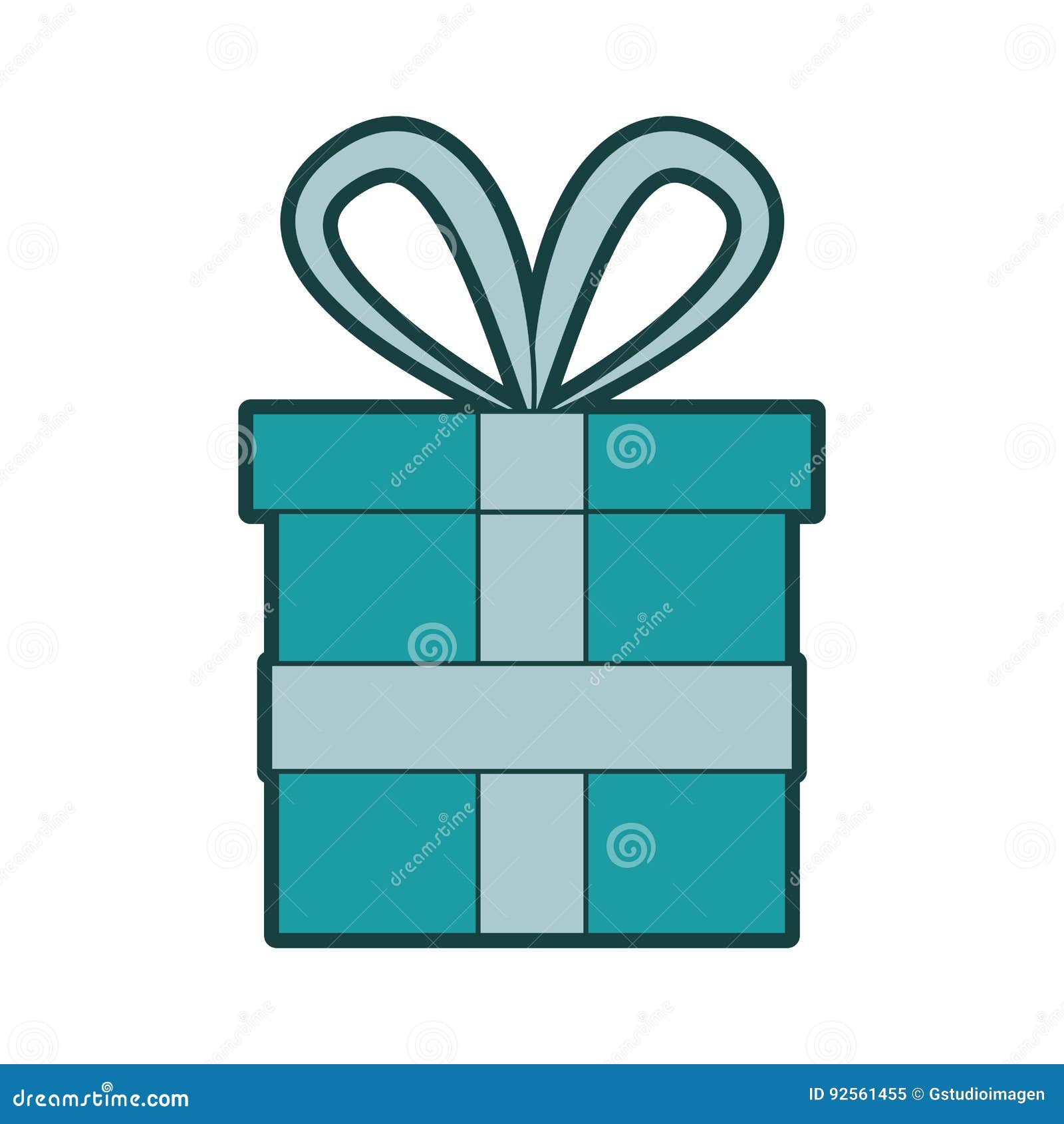 Gift box with ribbon stock vector. Illustration of year 92561455