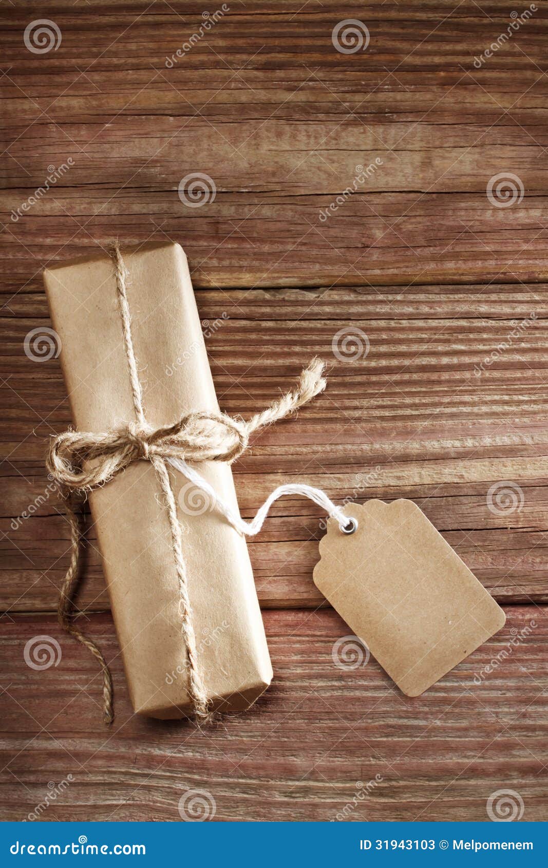 Gift Box On Rustic Wooden Table Stock Image - Image: 31943103