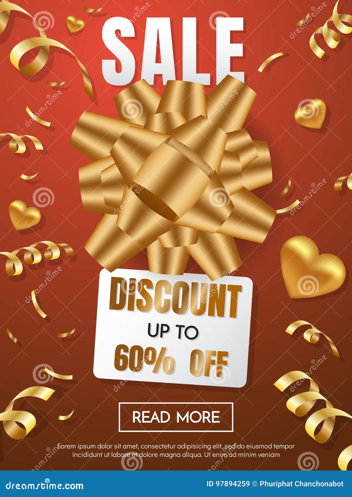 Gift Box Sale Template Banner Vector Background Stock Vector