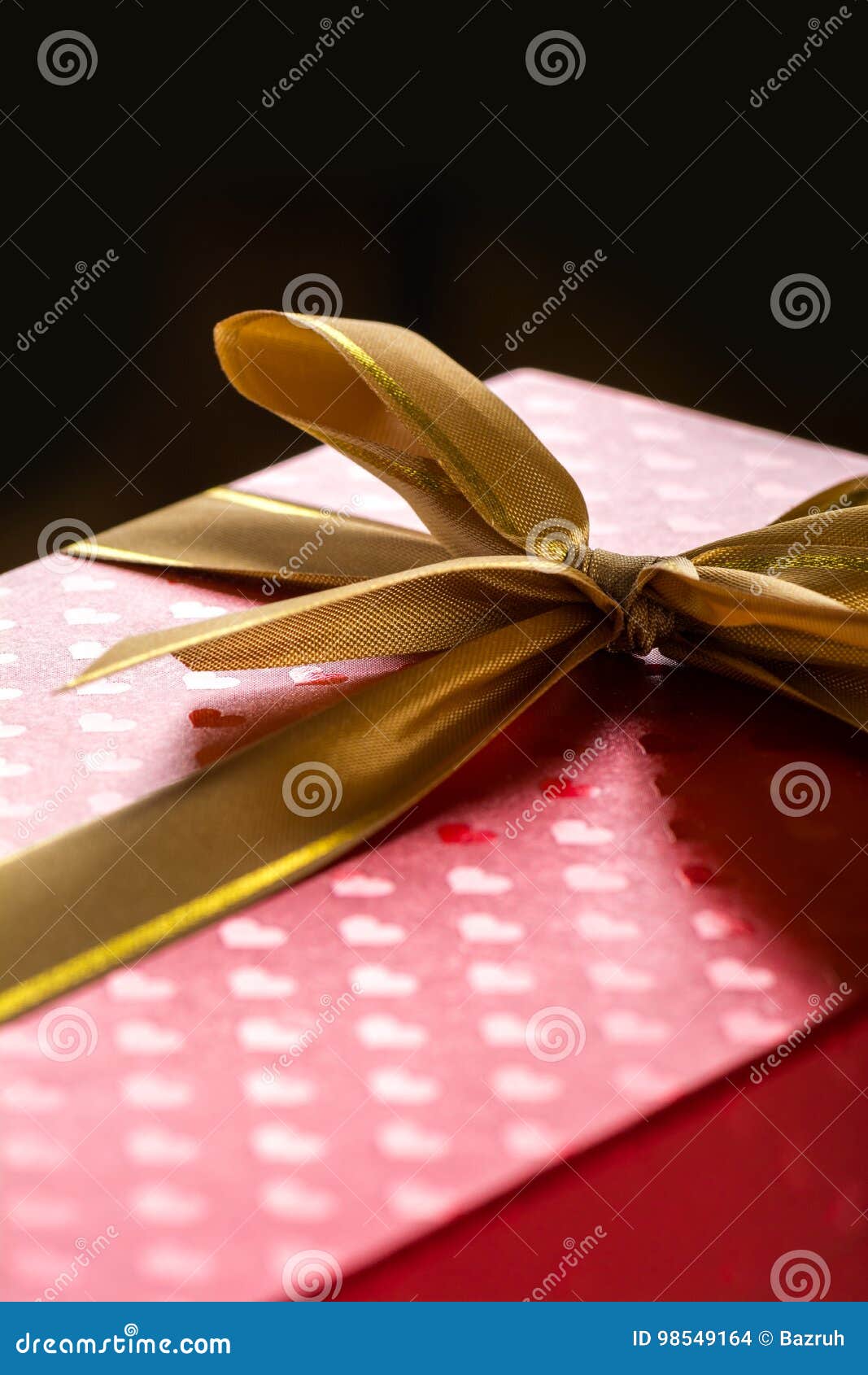 Gift box with satin ribbon stock photo. Image of paper 98549164