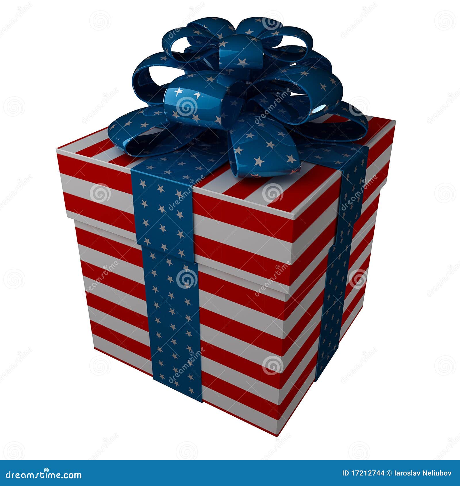 Gift Box in Style of a Flag USA Stock Illustration Illustration of