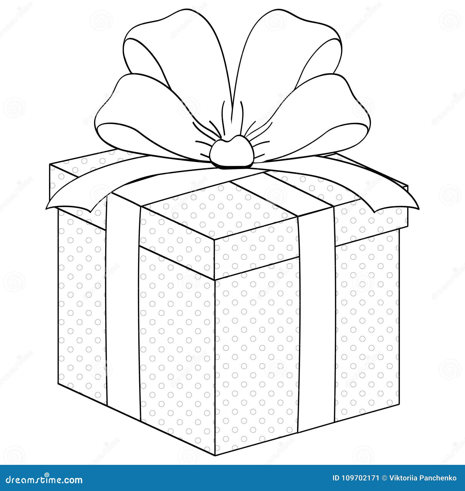 Gift Box, Surprise With Ribbon. Coloring Vector Stock