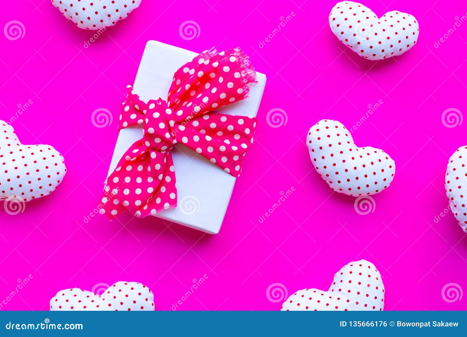 Gift Box with Valentine S Hearts on Pink Background Stock Photo - Image ...
