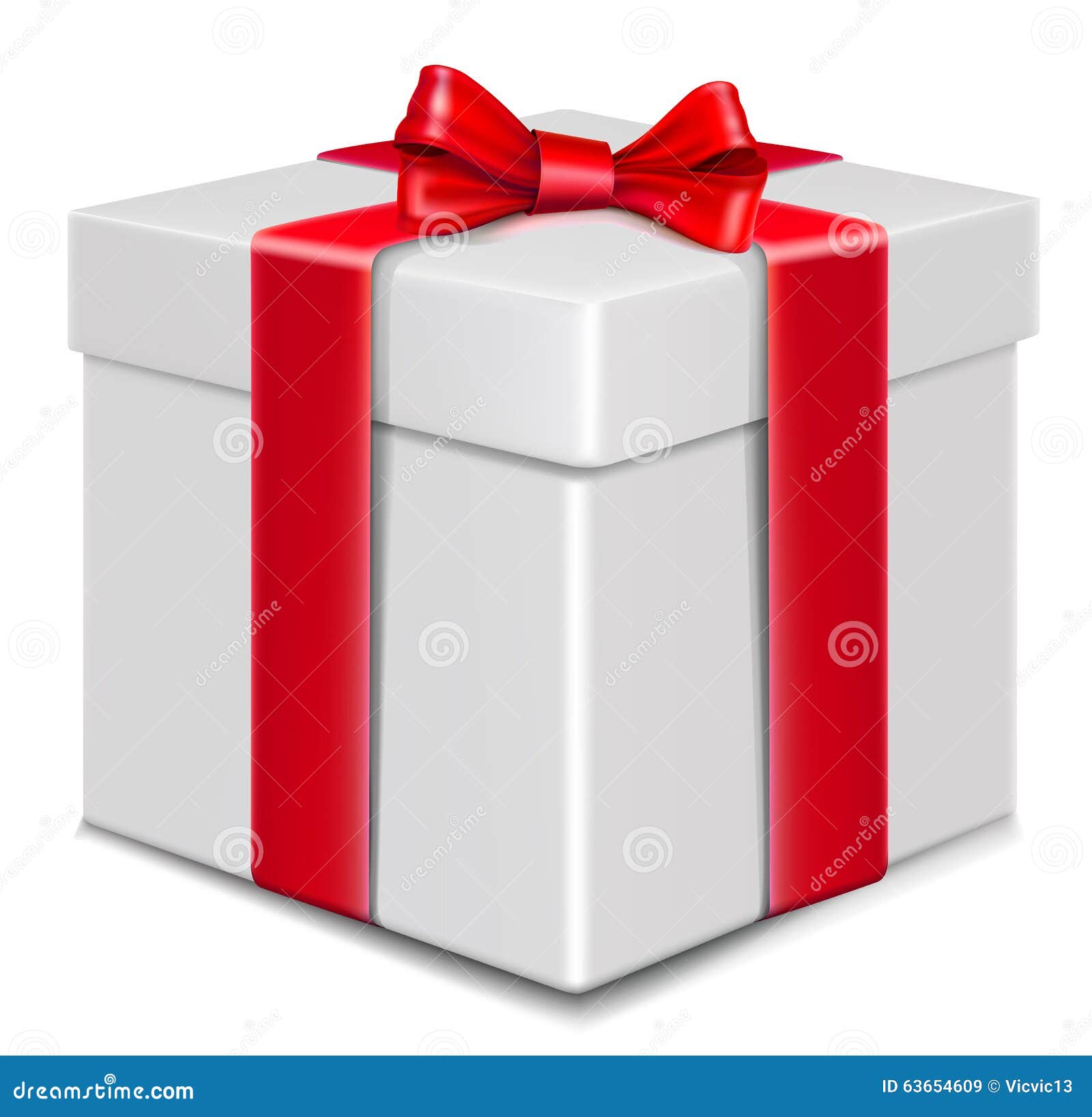 White Gift Box with Red Bow | OrnamentallyYou | Christmas