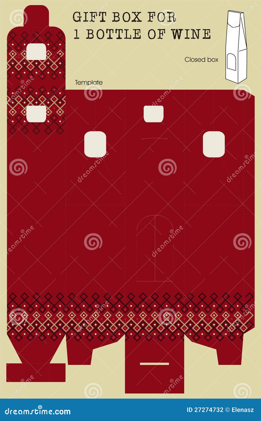 Gift box for wine bottle. stock vector. Illustration of presentation