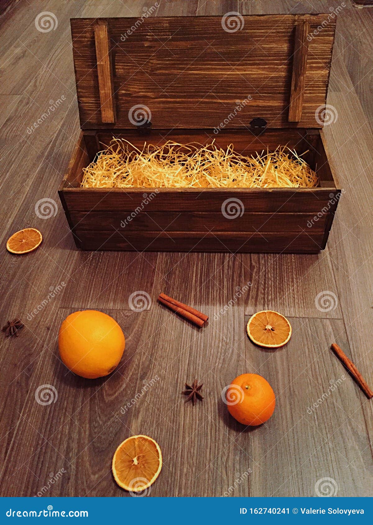Gift box stock image. Image of oranges, wrap, cinnamon 162740241