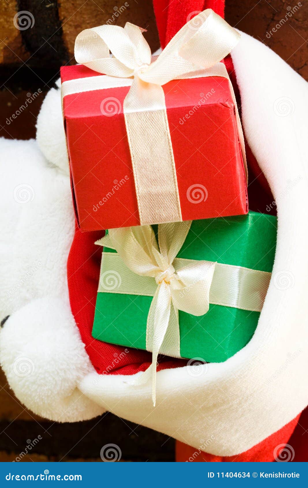 Gift Boxes in a Christmas Sock Stock Photo Image of multi, pack 11404634