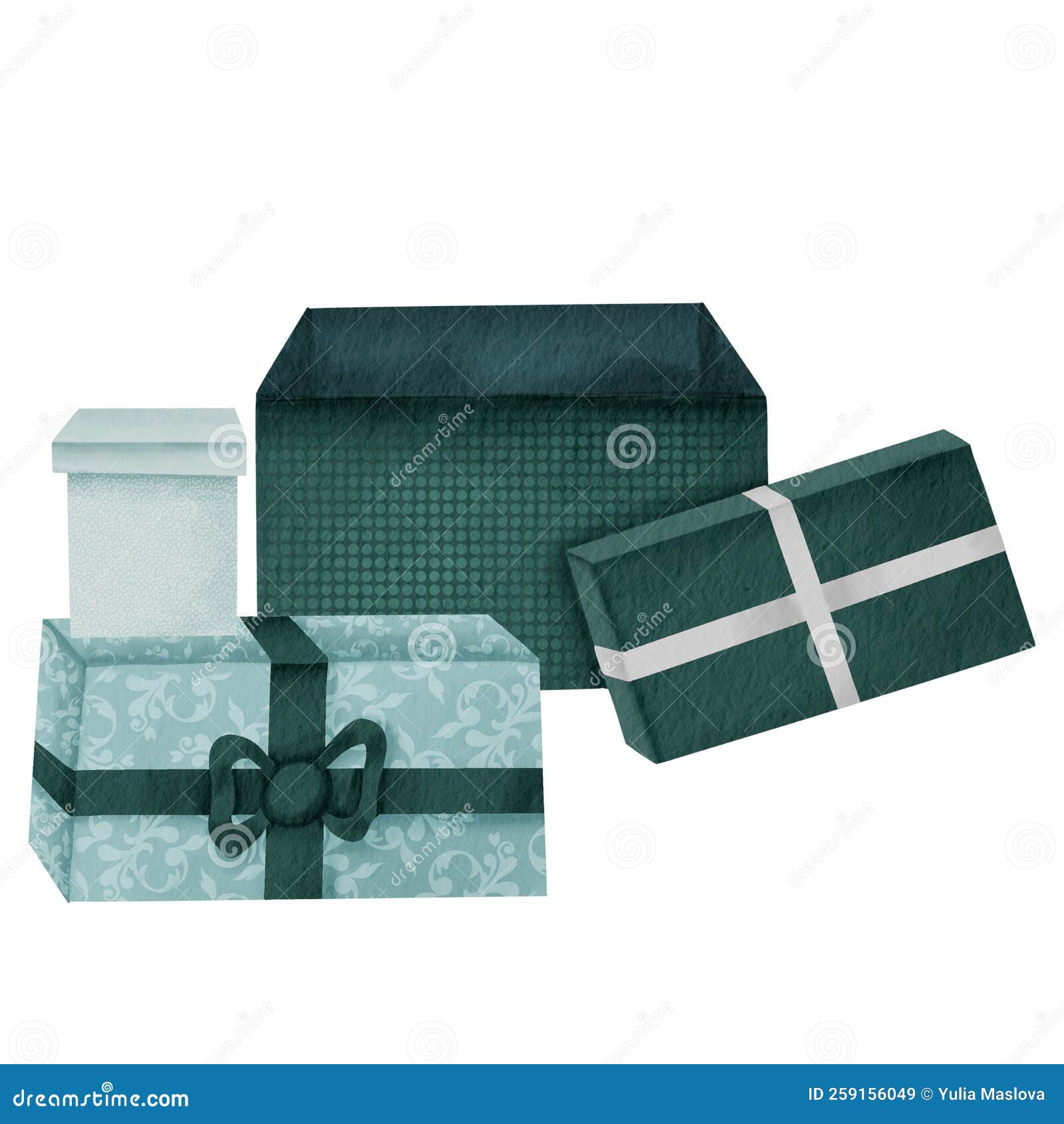 Gift Boxes. Clipart Element for Design. a Set of Isolated Illustrations