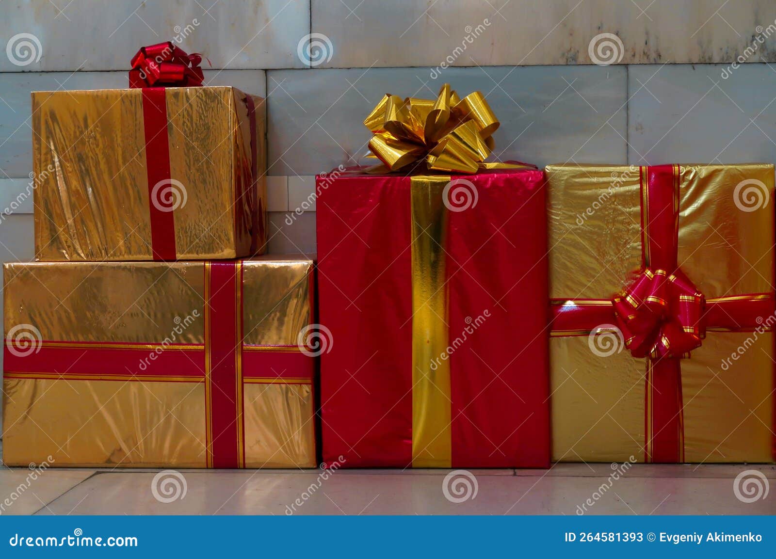 Gift Boxes Closeup for the Holiday Stock Image Image of lighting